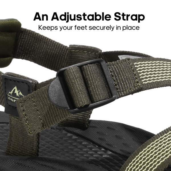 Men's Open Toe Athletic Sport Sandals - ARMY GREEN - 2